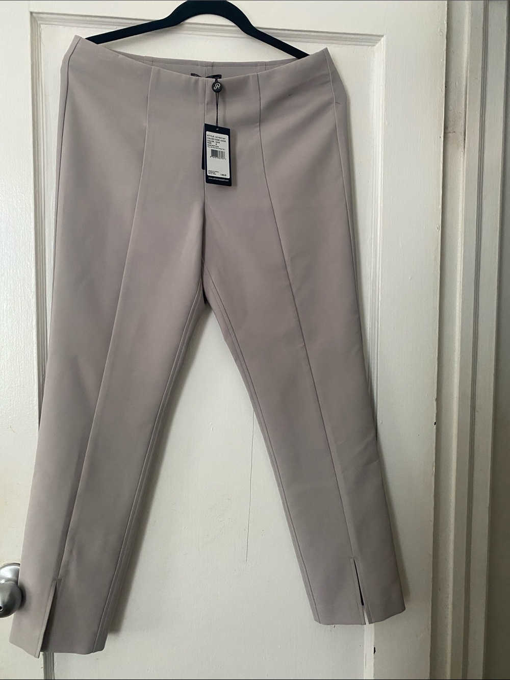 Adrianna Papell Slim Cropped Dress Pants in Light Taupe